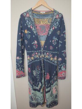 IVKO dark blue long floral cotton cardigan size 42